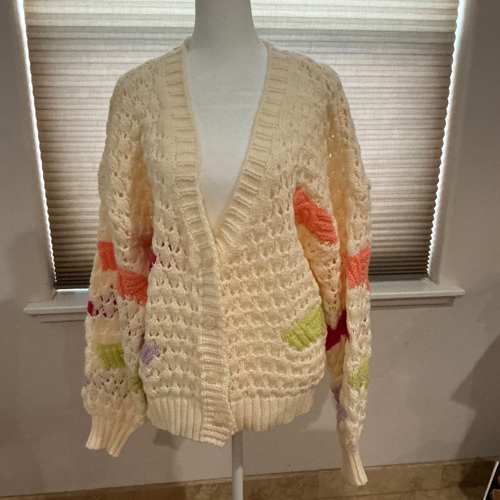 NWT Color Block Cardigan Size L